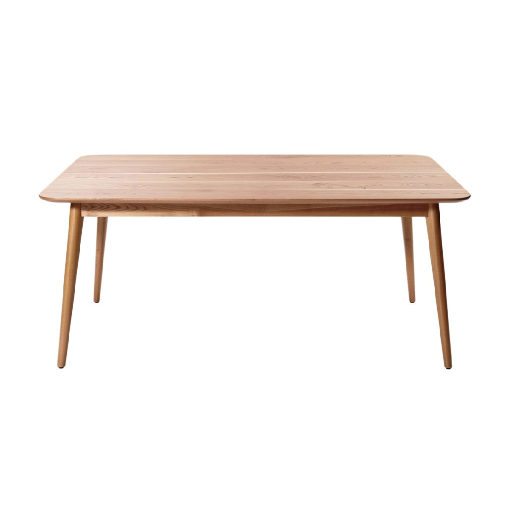 "Modern Minimalist Wooden Dining Table with Sleek Legs"