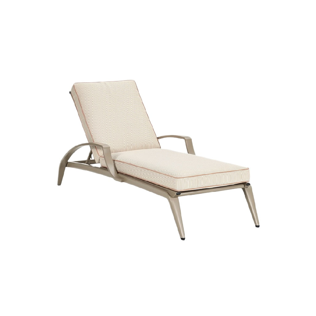 Sleek Modern Outdoor Lounge Chair with Cream Cushions