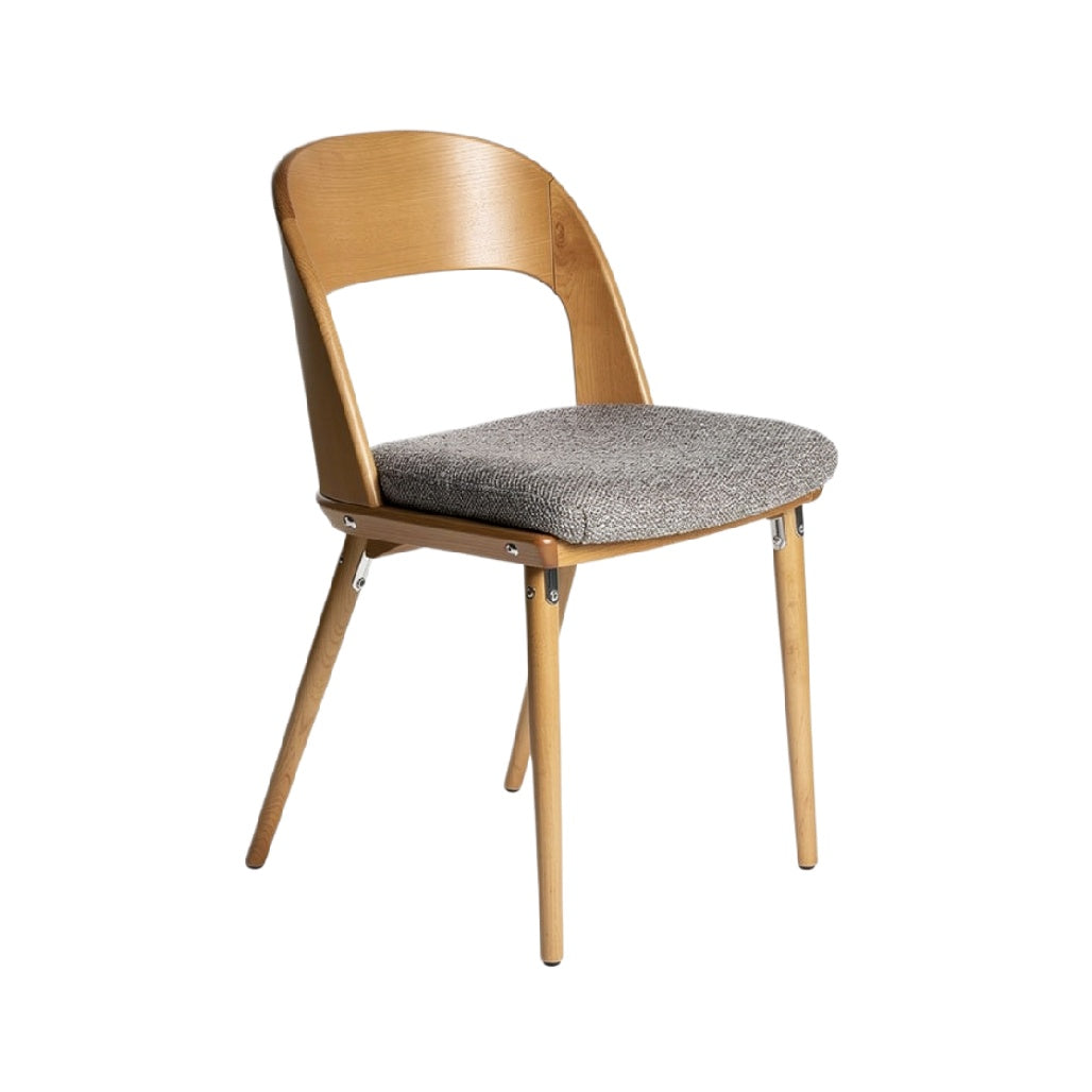 Modern Wooden Chair with Fabric Cushion