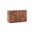 "Modern Walnut Sideboard with Curved Design"